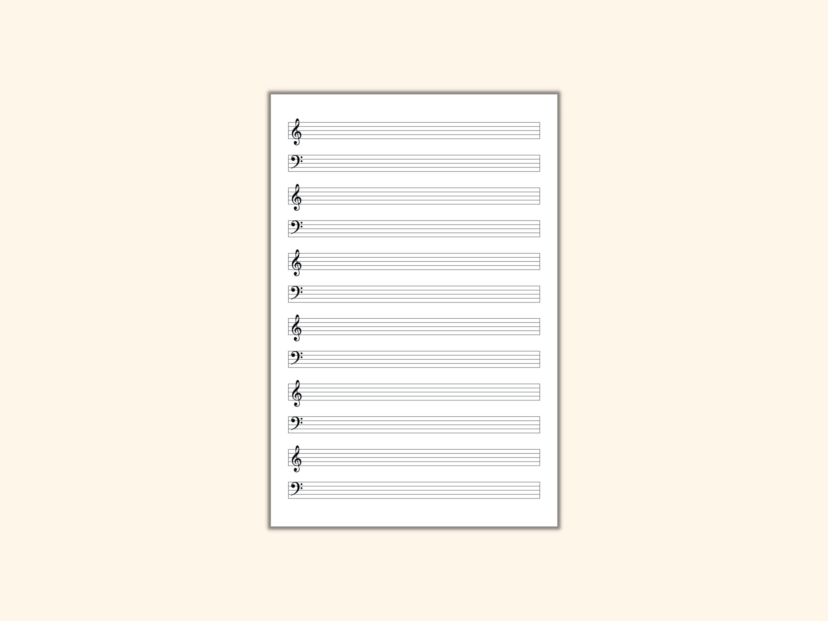 Printable Sheet Music for Letter/a4 | Blank Sheet Music Printable ...