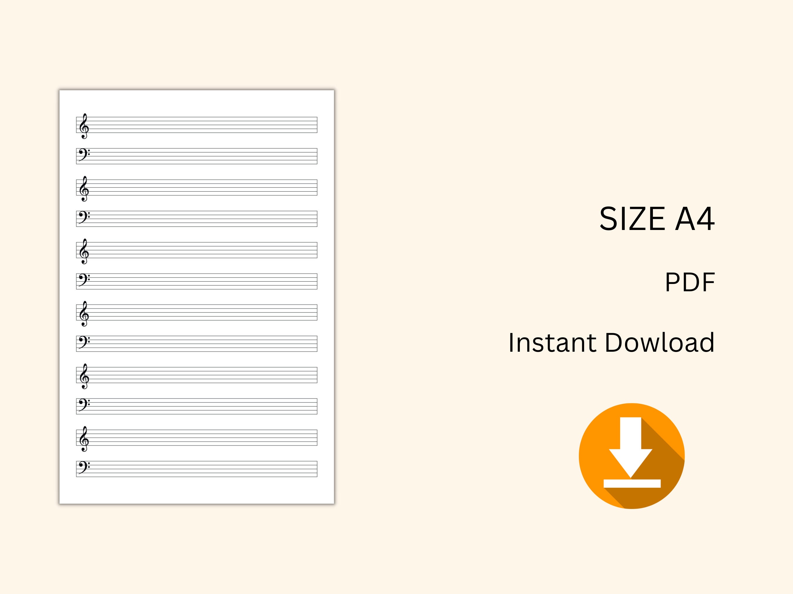 Printable Sheet Music for Letter/a4 | Blank Sheet Music Printable ...