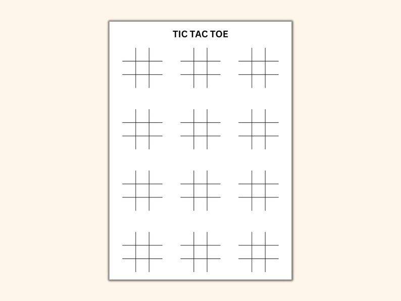 Printable Tic Tac Toe Game Xs and Os Game Noughts and Crosses for