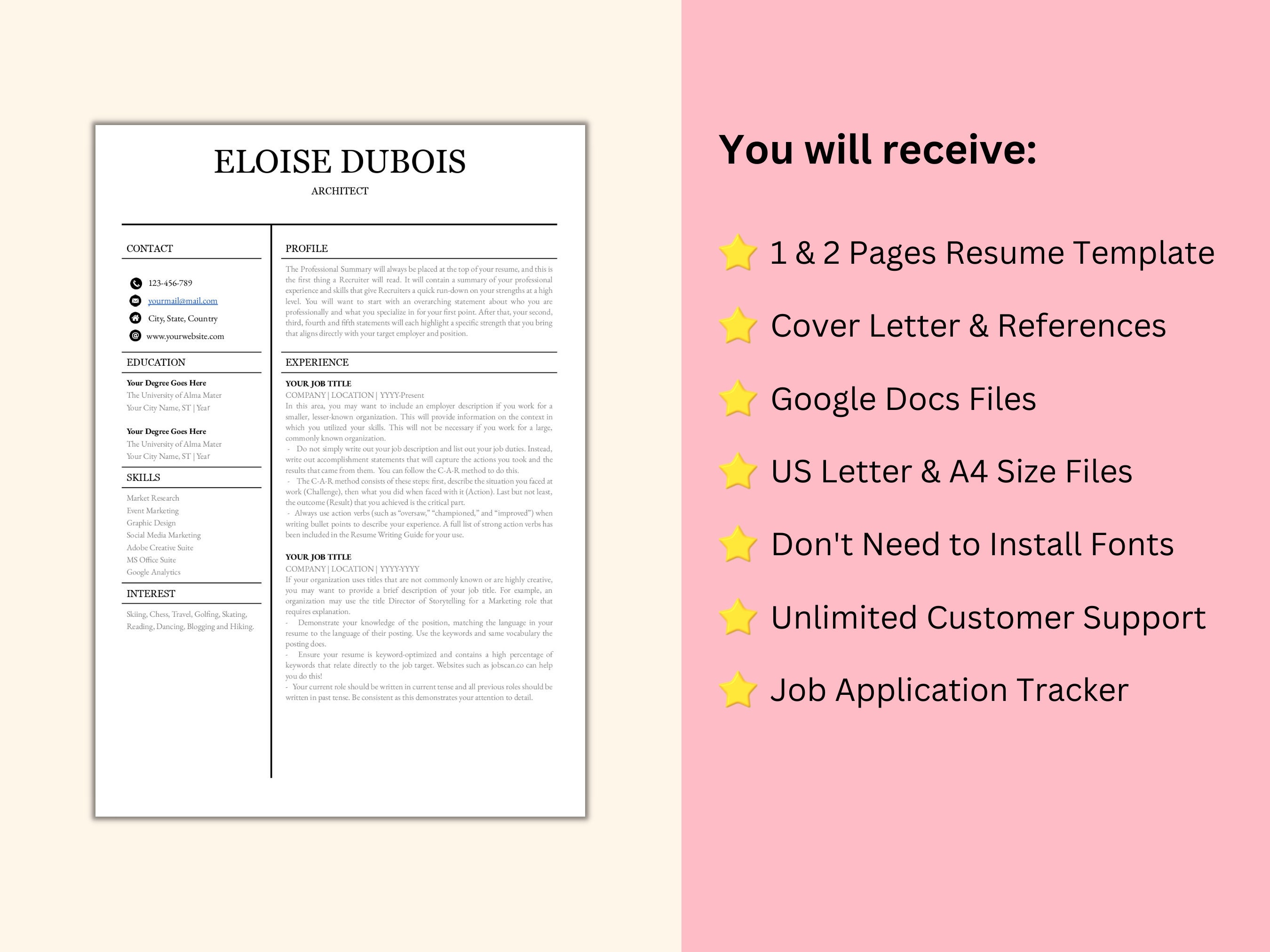 Google Docs Resume Template Simple Resume Template Google Docs And CV ats-resume-template-resume-template-google-docs-professional-resume