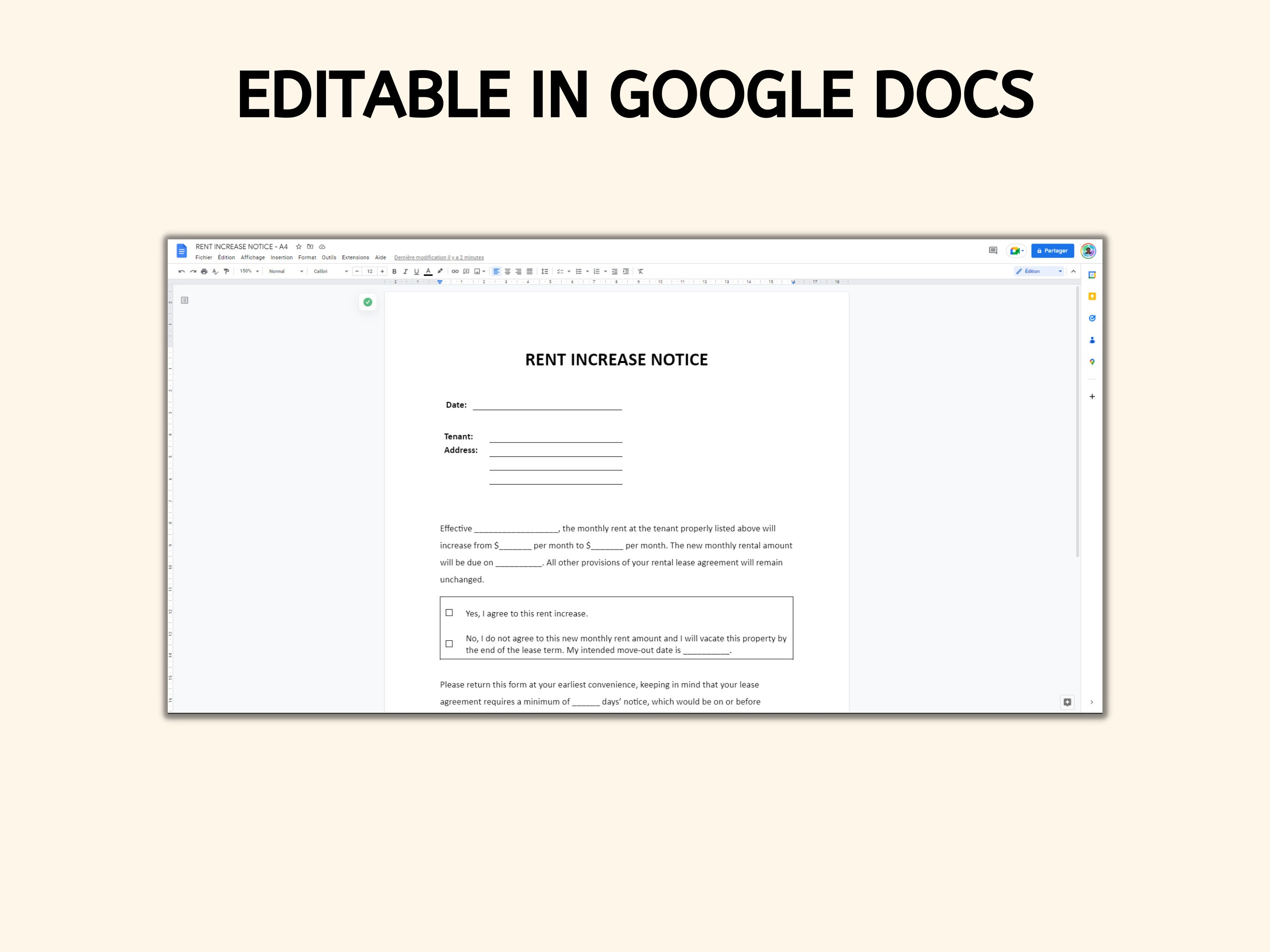 Late Rent Notice Pdf/word Template - Etsy