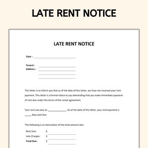 Late Rent Notice PDF/Word Template