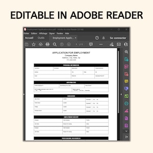 Application for Employment Template Pdf Word Google Doc - Etsy