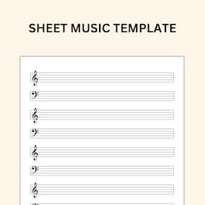 Printable Sheet Music for Letter/A4 | Blank Sheet Music Printable | Piano Staff Paper | Blank Music Paper