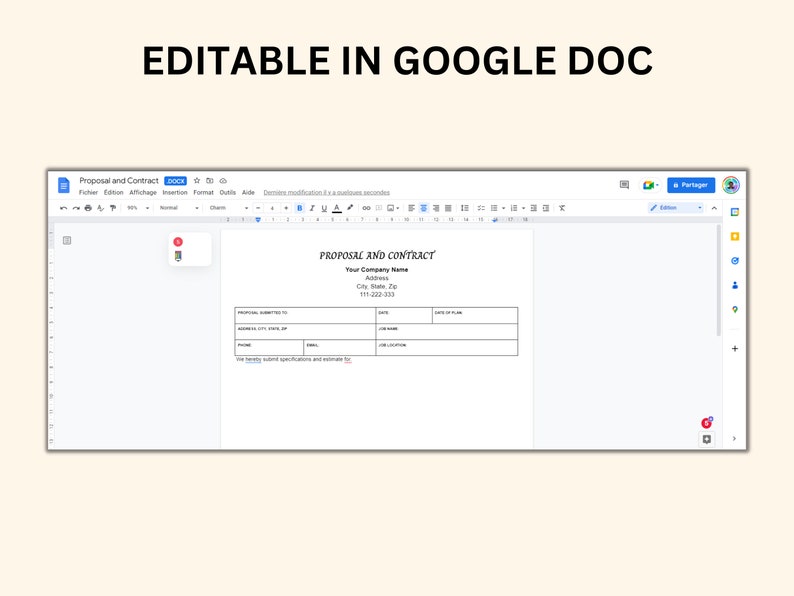 Proposal and Contract Template Word PDF Google Doc - Etsy