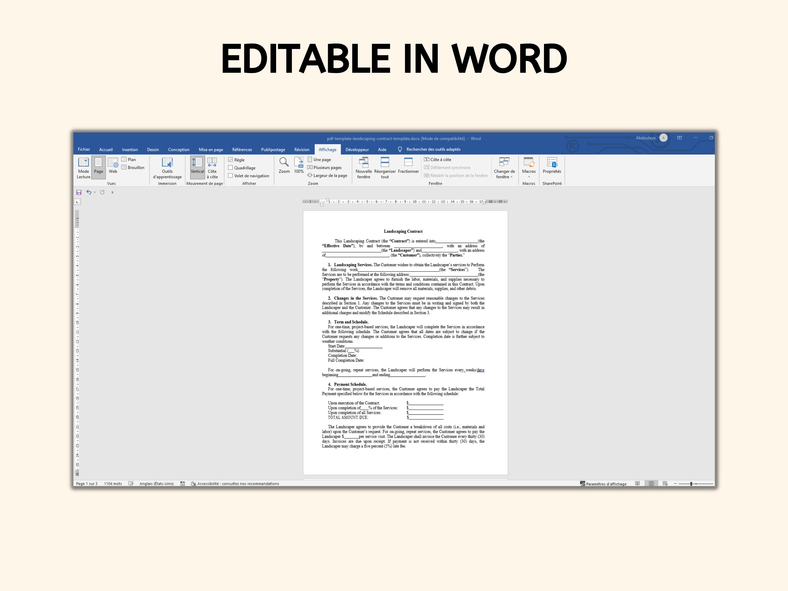 Landscaping Contract Template - Etsy