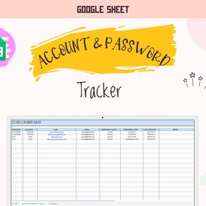 Digital Account & Password Tracker Google Sheet