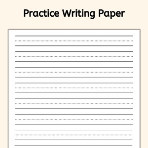 Practice Writing Paper. Handwriting Paper. Penmanship Paper. Writing Practice Paper. Handwriting Sheet.