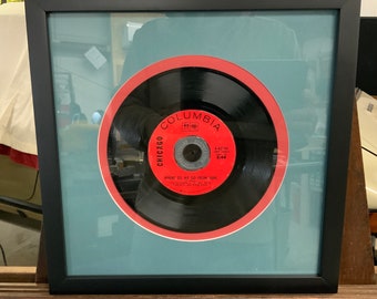 Black 7” 45 Record Frame Round Mat, 12” x 12” Square, Contemporary Wood, Made-to-Order, Full Customization Available!