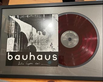 Black 12" LP Record + Album Cover Frame, 17x26 Wood Frame, Made-to-Order Custom Display, Personalization + Engraving Available