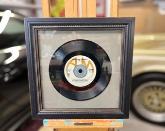 Antique Black Dimple 7” 45 Record Frame, 11” x 11” Square, Wood, Made-to-Order, Full Customization & Personalization Available!