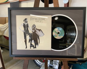 Black 12” LP Record Album & Cover Frame, 26” x 17”, Contemporary Wood, Made-to-Order, Full Customization Available!