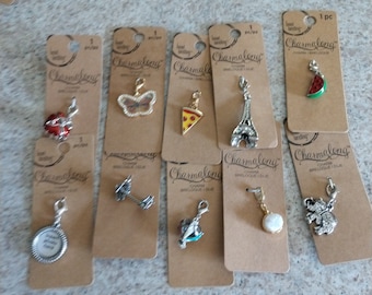 Clip On Charms With Lobster Claw Clasp for Bracelets, Necklaces And More