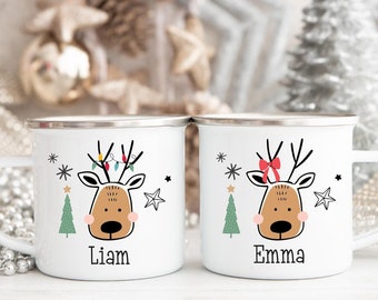 Onbreekbare warme chocolademelk aangepaste naam kerstmok voor kinderen Ideeën voor kousen Ideeën voor kousen Gepersonaliseerde kerstcadeaumok voor kinderen voor kleinkinderen