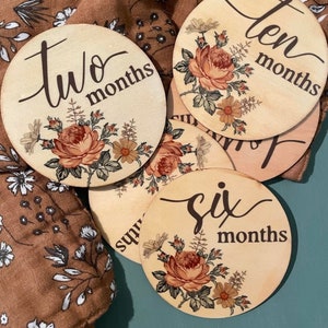 Disques marqueurs floraux pour bébé, jalon mensuel pour petite fille, accessoire photo mensuel, fleur sauvage, idées cadeaux pour baby shower, panneau pour faire-part de naissance