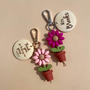 Personalized Teacher Gift Custom Teacher Thank You Present Teacher Appreciation Gift from Student Teacher Name Keychain Bag Charm Under 15