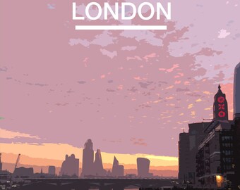 London City Print, Oxo Tower, London Landmark, London Skyline