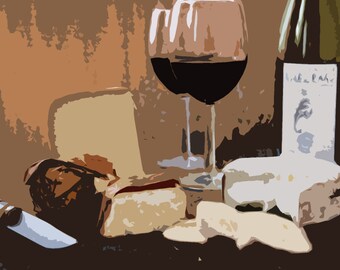 Wine Lovers Print Pack, 3 x Wine Based Prints, Cheese and Wine, Wine Barrel, Wine Cork, Wine Print, Wine Image, Red Wine, Vintage Wine