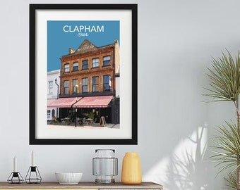 Clapham Print, The Pigs Head, The Pavement, SW4, South West London print