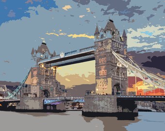 City of London Print Pack, 3 x City of London Prints, London Landmarks, London Skyline, Wall Art, Tower Bridge, ,