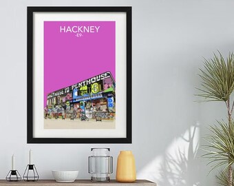 Hackney Print, Penthouse, Lord Napier, E9, East London, Hackney Wick, London Landscape, London Art, Modern Art, London Illustration