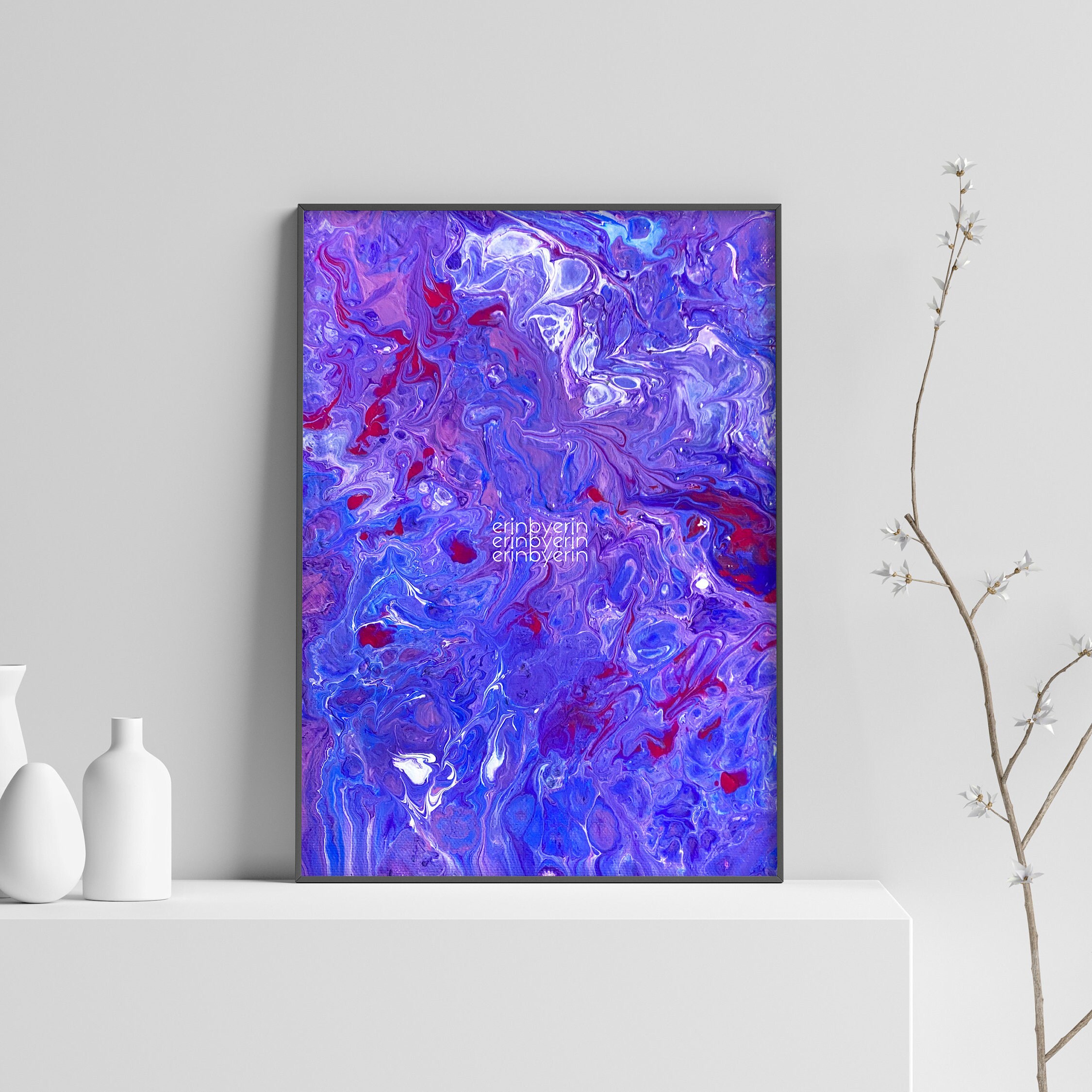 Dreamy Purple Fluid Art Abstract Wall Art Prints Printable Etsy