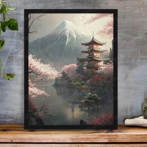 Japanese Painting Digital Art - High-Res 300 DPI JPEG download for wall decor & gifts. Instant access, fine art, Asian traditional