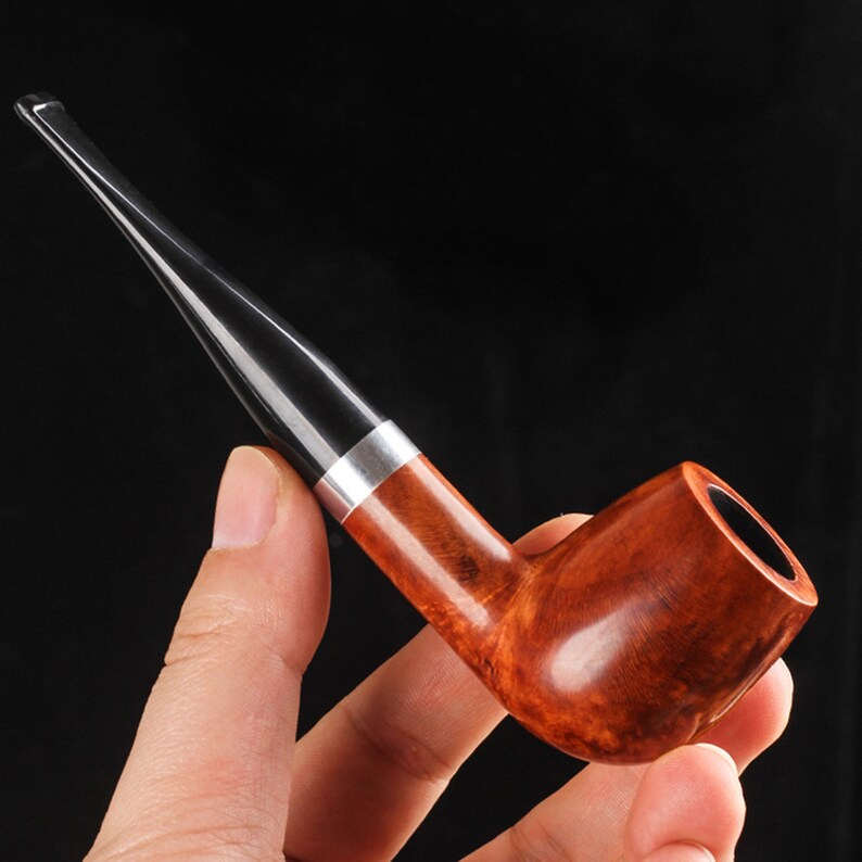 Original Design Windproof Briar wood 9mm Handmade Briar Pipes\uff0c Tobacco Pipe Deepened Handmade Wood Pipe Irish Heather Solid Wood Pipe