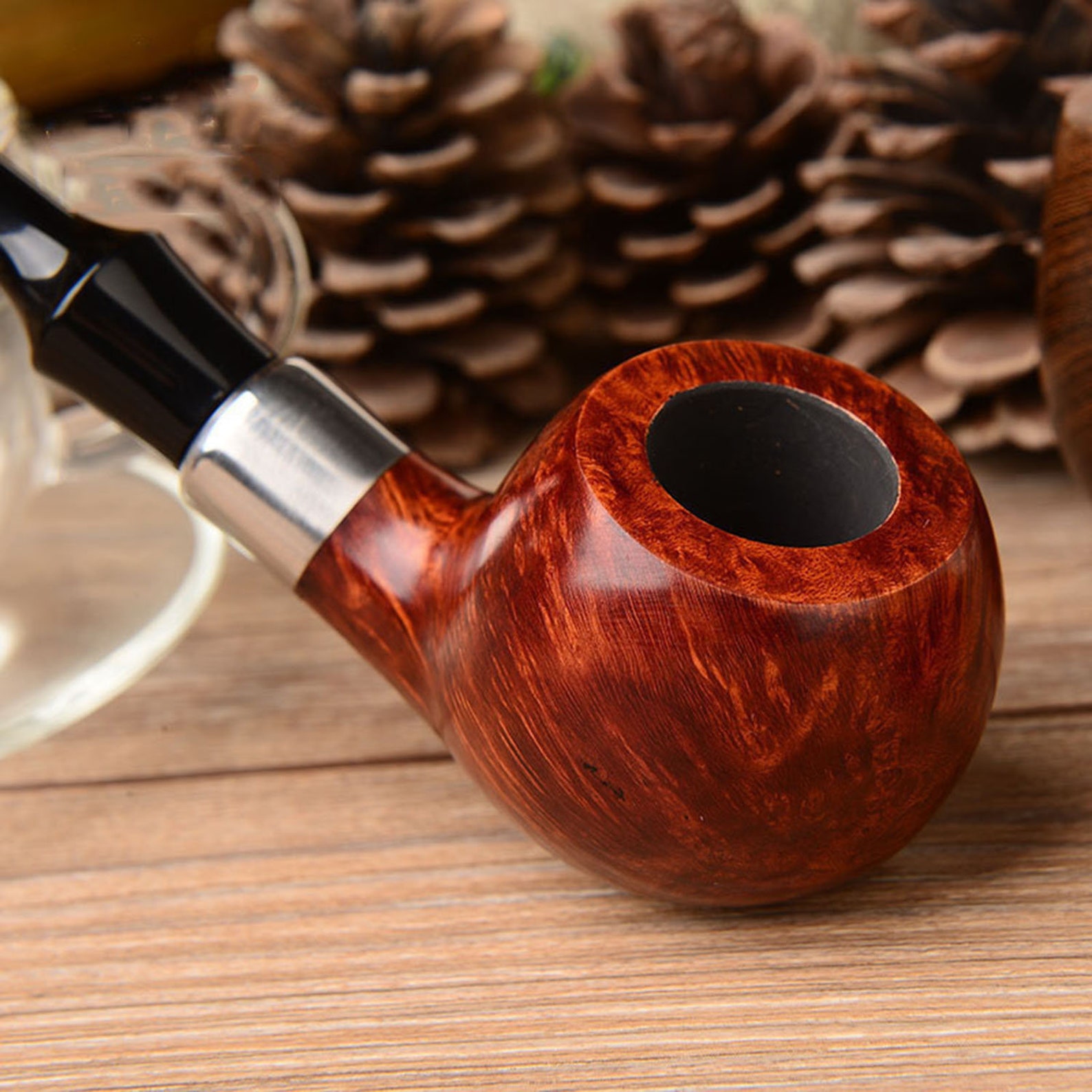 Apple Tobacco Pipe Irish Heather Solid Wood Pipe Handmade Etsy