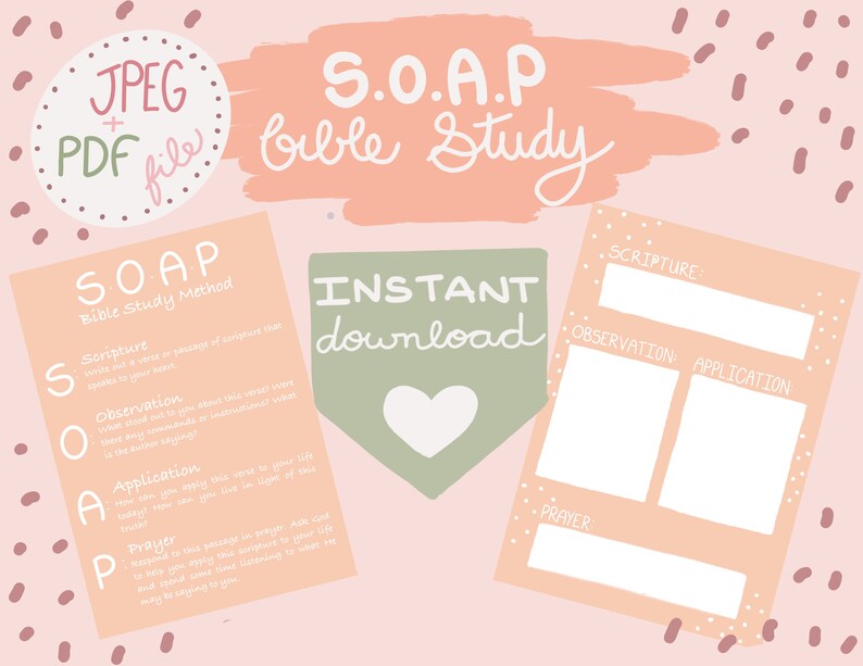 SOAP Bible Journal Printable Bible Study Christian Journal Etsy