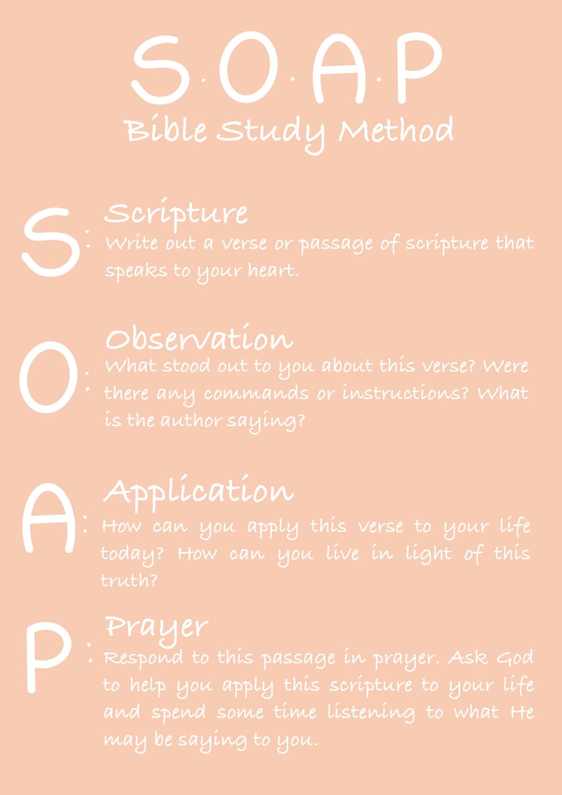 SOAP Bible Journal Printable Bible Study Christian Journal Etsy