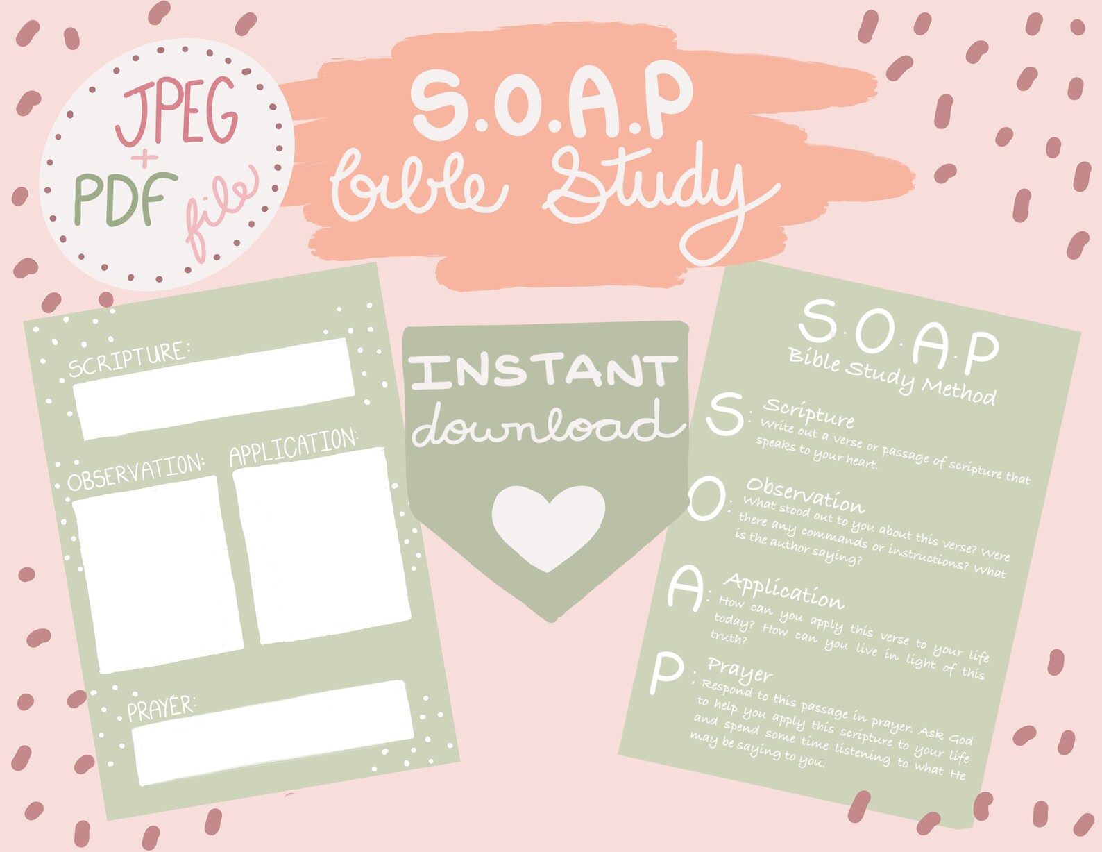 SOAP Bible Study Journal Prayer Journal Devotional Guide Etsy