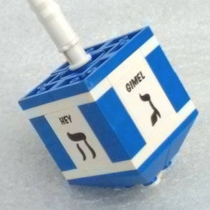 Dreidel Kit Blue & White Brick Dreidel You Build It Dreidel FREE Shipping! Hanukkah Gift Fun Dreidel      Lower Price Than Last Year!