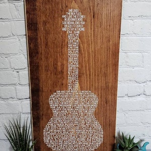 Lyric Guitar Personalized Wood Sign