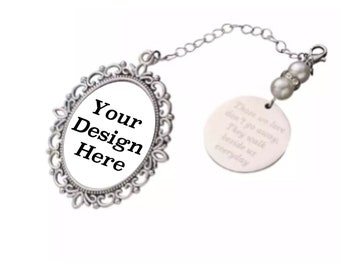 Double Sided Wedding Bouquet Charm Grad Keychain