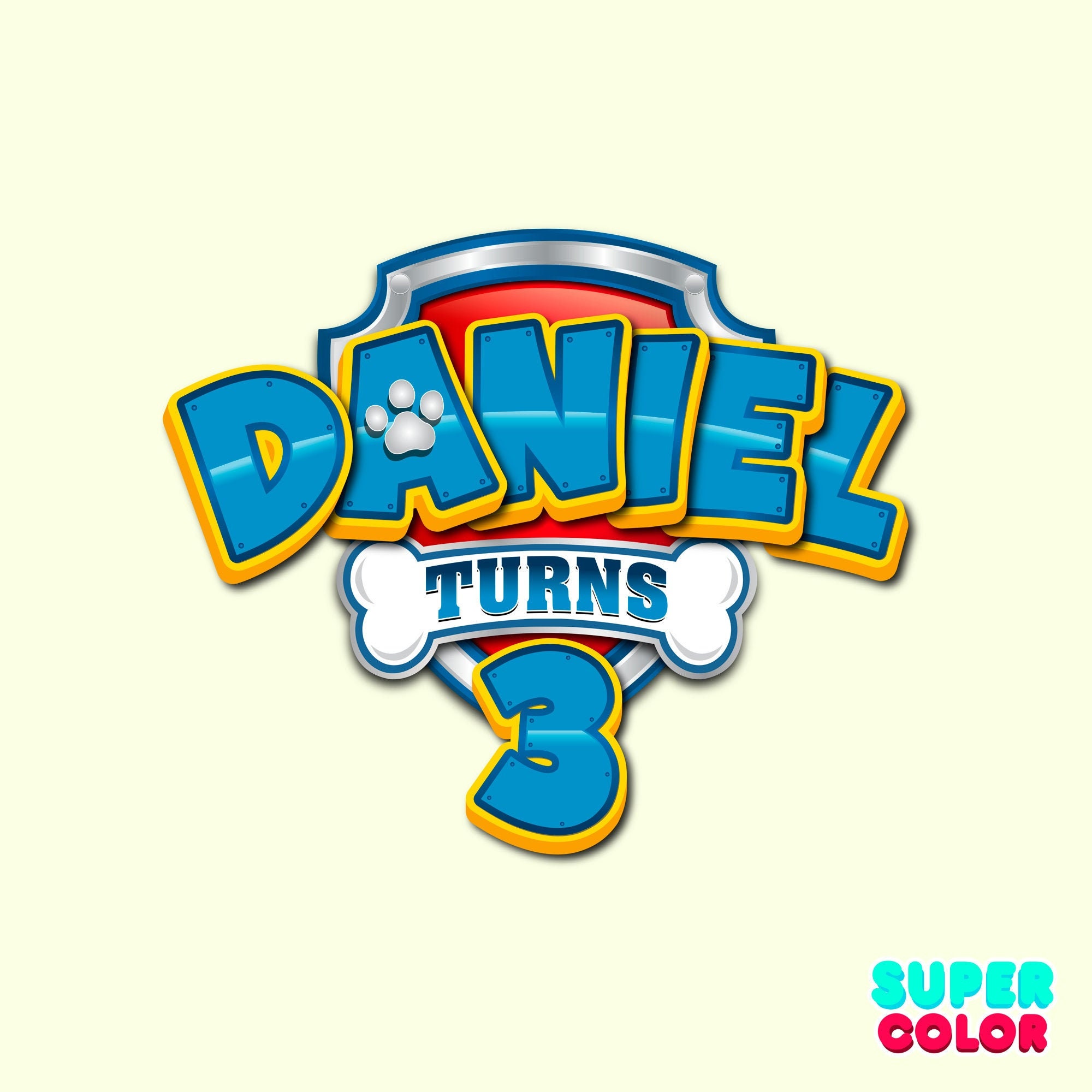 Paw Patrol aangepaste logo met naam en leeftijd Etsy