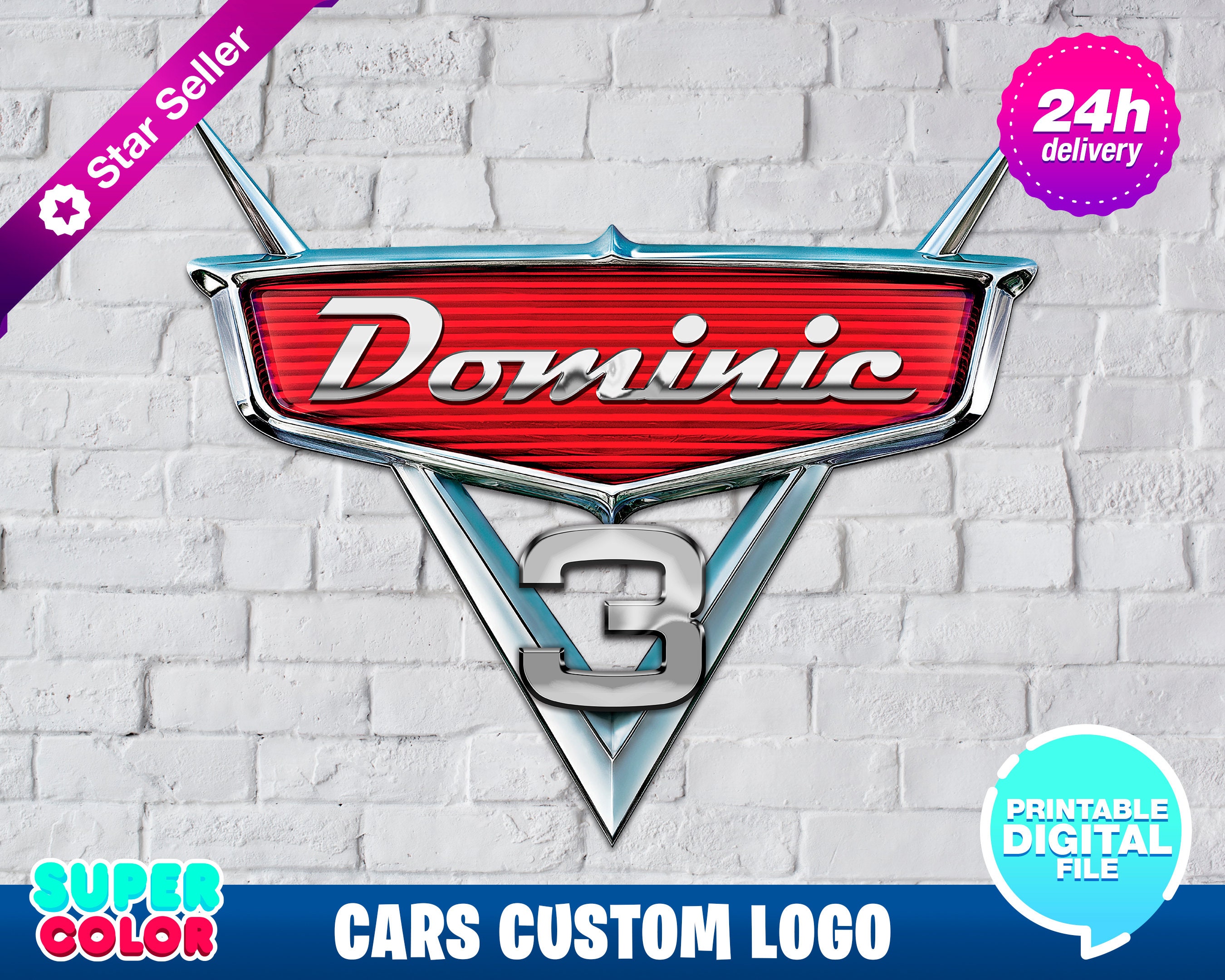 Cars Logo Personalizado con nombre y edad Etsy México