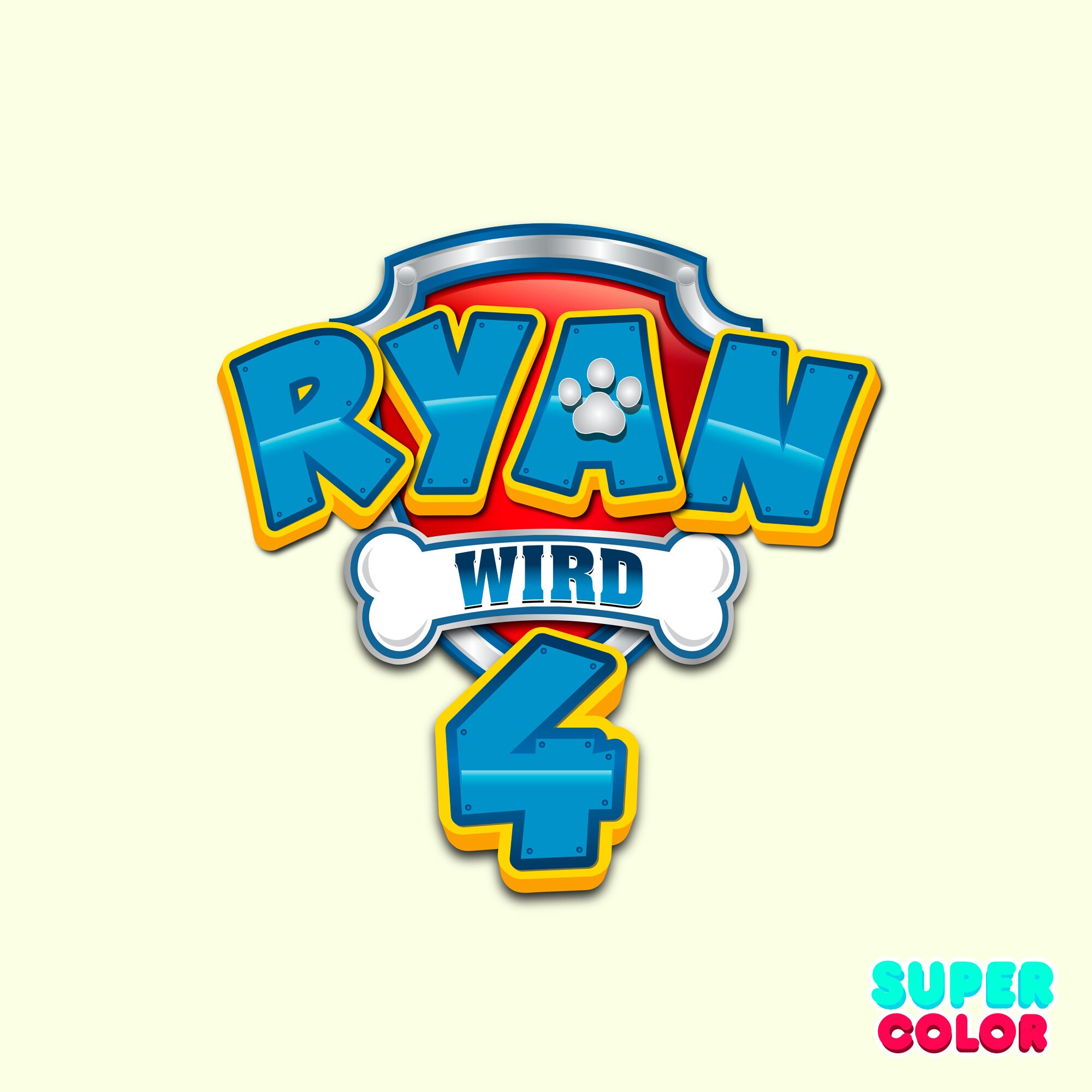 Paw Patrol aangepaste logo met naam en leeftijd Etsy