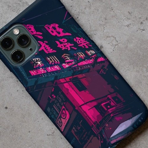 Japanese Kanji Street Art Phone Case Retro City Vaporwave Etsy