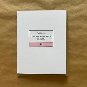 Sie sind mehr als genug - Karte für psychische Gesundheit - Positive Affirmation