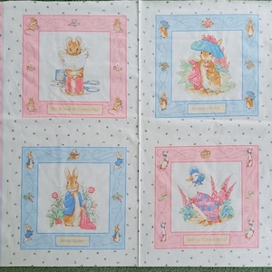 Beatrix Potter Fabric Panel, Vintage Peter Rabbit, Frederick Warne & Co 1993, 1 yard