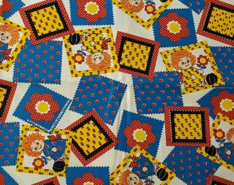 Raggedy Ann and Andy Vintage Fabric, Bobbs Merrill Co. Sold by the Half Yard