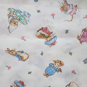 Beatrix Potter Vintage Fabric, Frederick Warne Co. 1992, Beatrix Potter, sold by the half yard