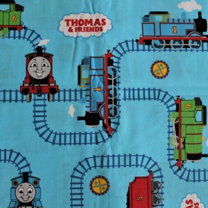Pillow Squares Panel Thomas the Tank Engine & Friends Train Fabric Quilt Tops 