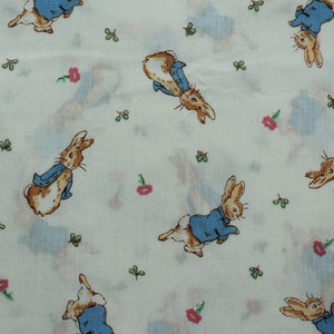 Peter Rabbit Vintage Fabric, Frederick Warne Co. 1992, Beatrix Potter, Remnant