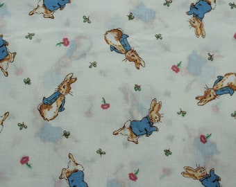 Peter Rabbit Vintage Fabric, Frederick Warne Co. 1992, Beatrix Potter, sold by the half yard