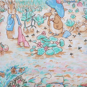 Storybook Scenes Beatrix Potter Vintage Fabric, Frederick Warne Co. 1995, Beatrix Potter, sold by the half yard