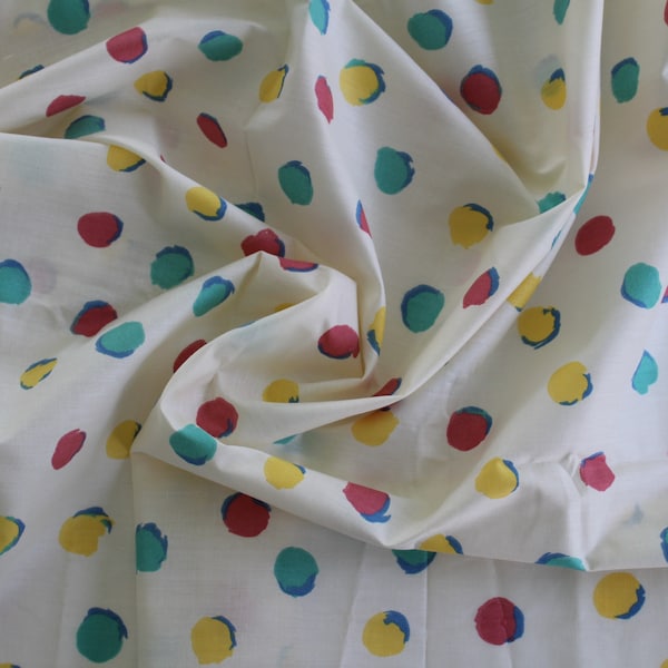 Colorful Dots Vintage Fabric, Interior Fabric Design, Raymond Waites, 1993, by the yard