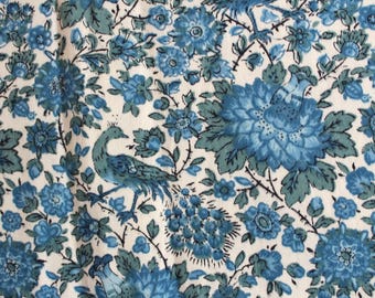Peacock and Floral Decorator Fabric, By the yard