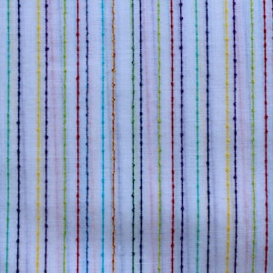 Knobby Striped Vintage Fabric, Multi-colored Stripe, sold by the half yard